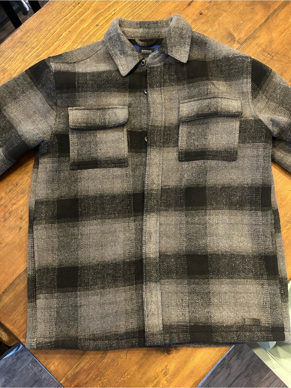 Buffalo David Bitton Gray & Black Plaid Sherpa-Lined Jacket